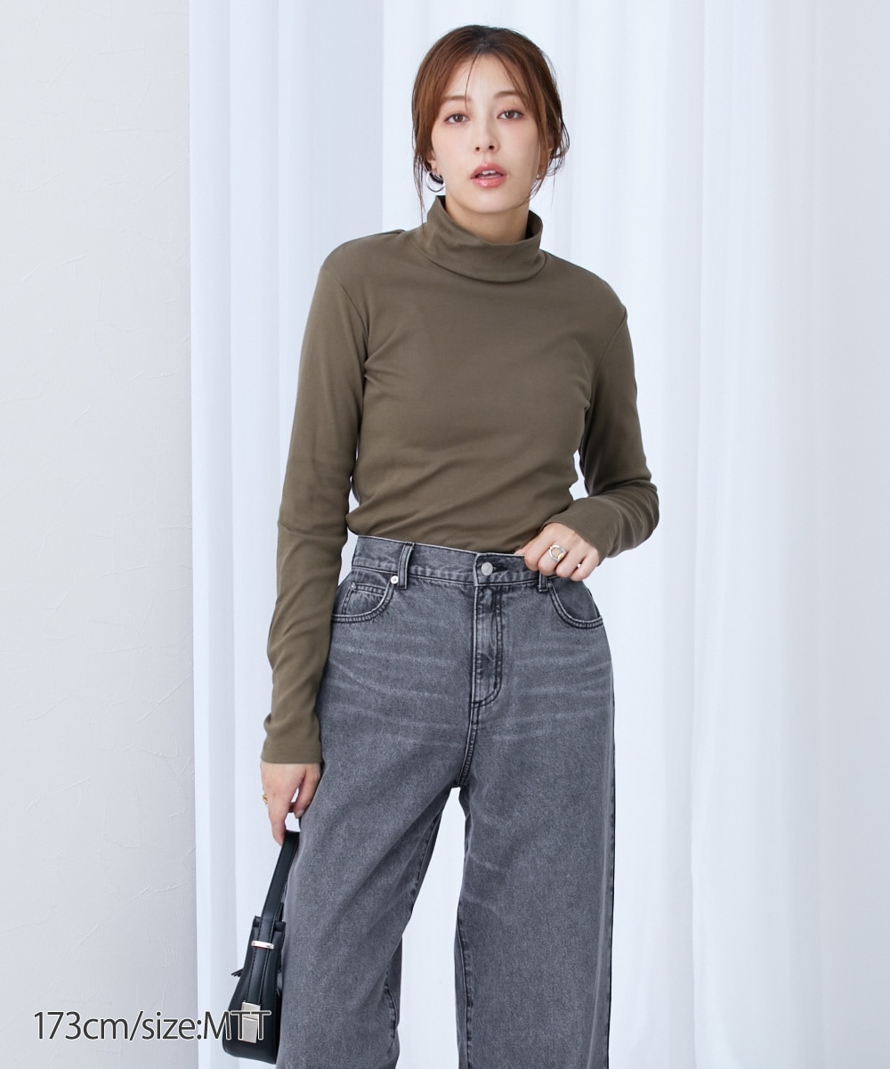 高身長 綿100％ハイネックTシャツ （トールサイズ） 通販【ニッセン】