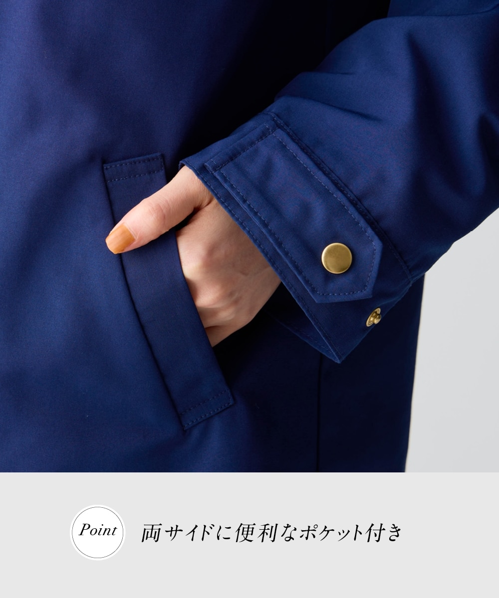 裏フェイクファーライナー付モッズコート（はっ水・静電気防止テープ付