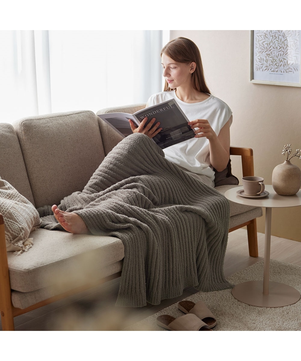 もちもちホイップブランケット｜ストライプ (furry doudou./ファーリー