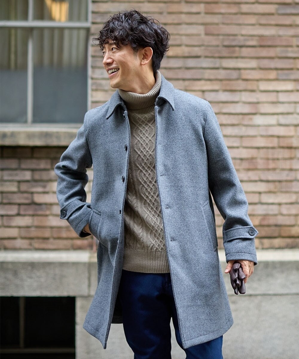 ウール混メルトンステンカラーコート 通販【ニッセン】