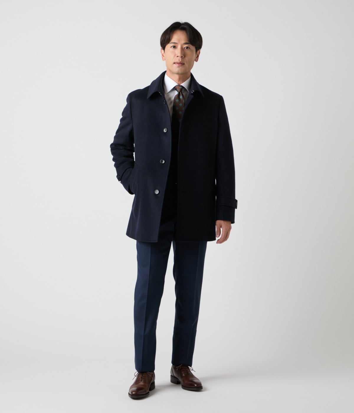 カシミヤ混 ショートビーバー シングルコート(16343302-2024