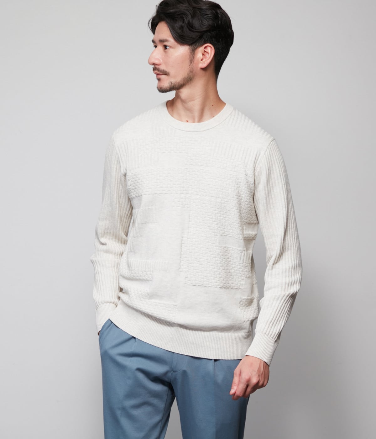 UCT】 ジャカード クルーネックセーター(85503571-2024)｜ファッション