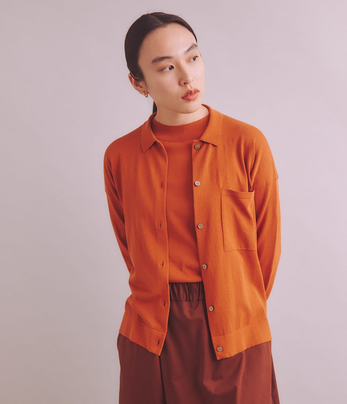 ICE COTTON］ 衿付きニットカーディガン(37712791-2024)｜ファッション