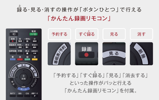 KDL-32EX42H 特長 : 録画 | テレビ ブラビア | ソニー