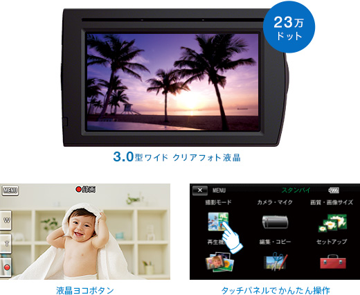 HDR-CX430V 特長 : 快適な操作性 | デジタルビデオカメラ Handycam