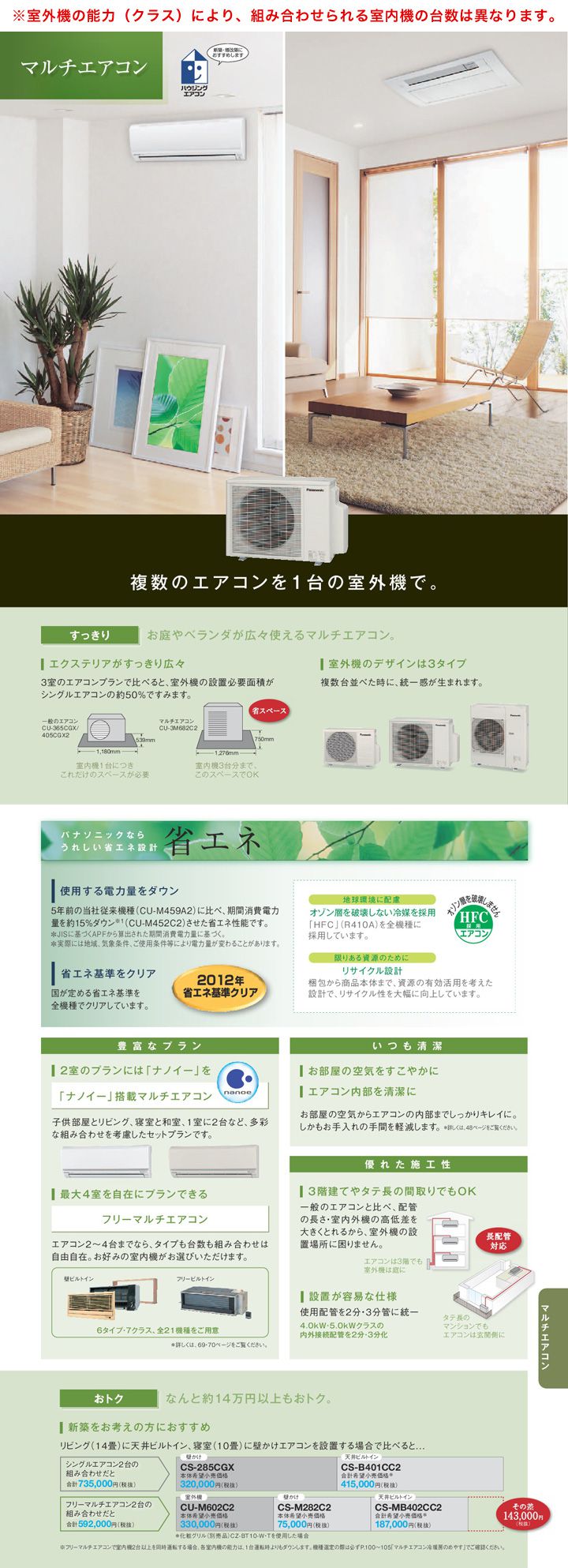 CU-M452C2 パナソニック フリーマルチ室外機 45クラス 2室用 - 業務用
