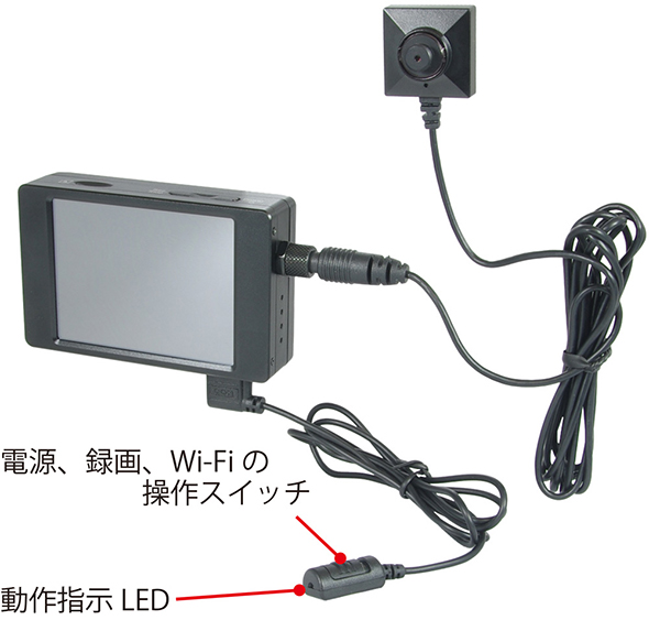 Wi-Fi機能搭載 特殊監視カメラ＆液晶タッチパネルレコ－ダ－セット PMC-7S