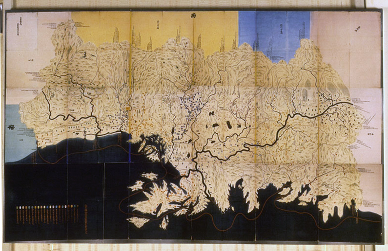 手描き風景画 日本画 古地図 仙台藩政時代末頃の清水小路 想像図 熊谷