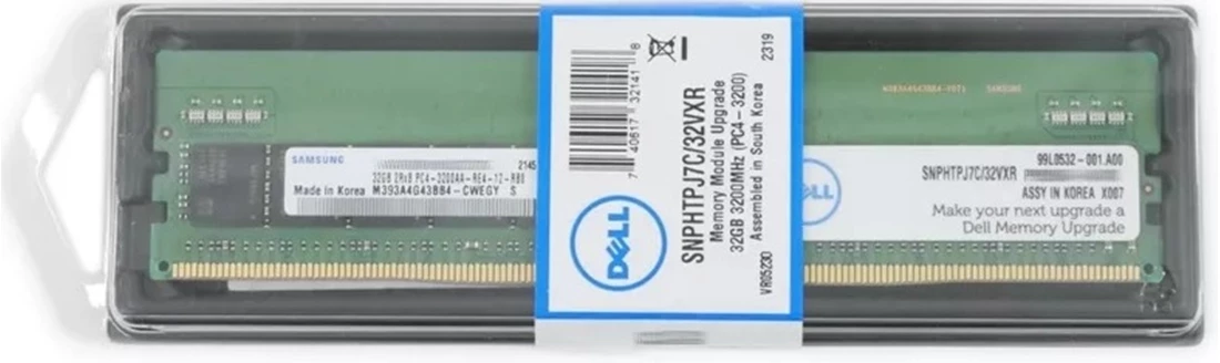 Dell SNPHTPJ7C/32VXR 32GB PC4-25600 DDR4-3200MT/s 2Rx8 ECC Memory