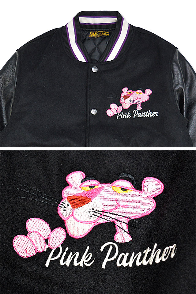 ピンクパンサー×フラッグスタッフ 刺繍スタジアムジャンパー Flagstaff