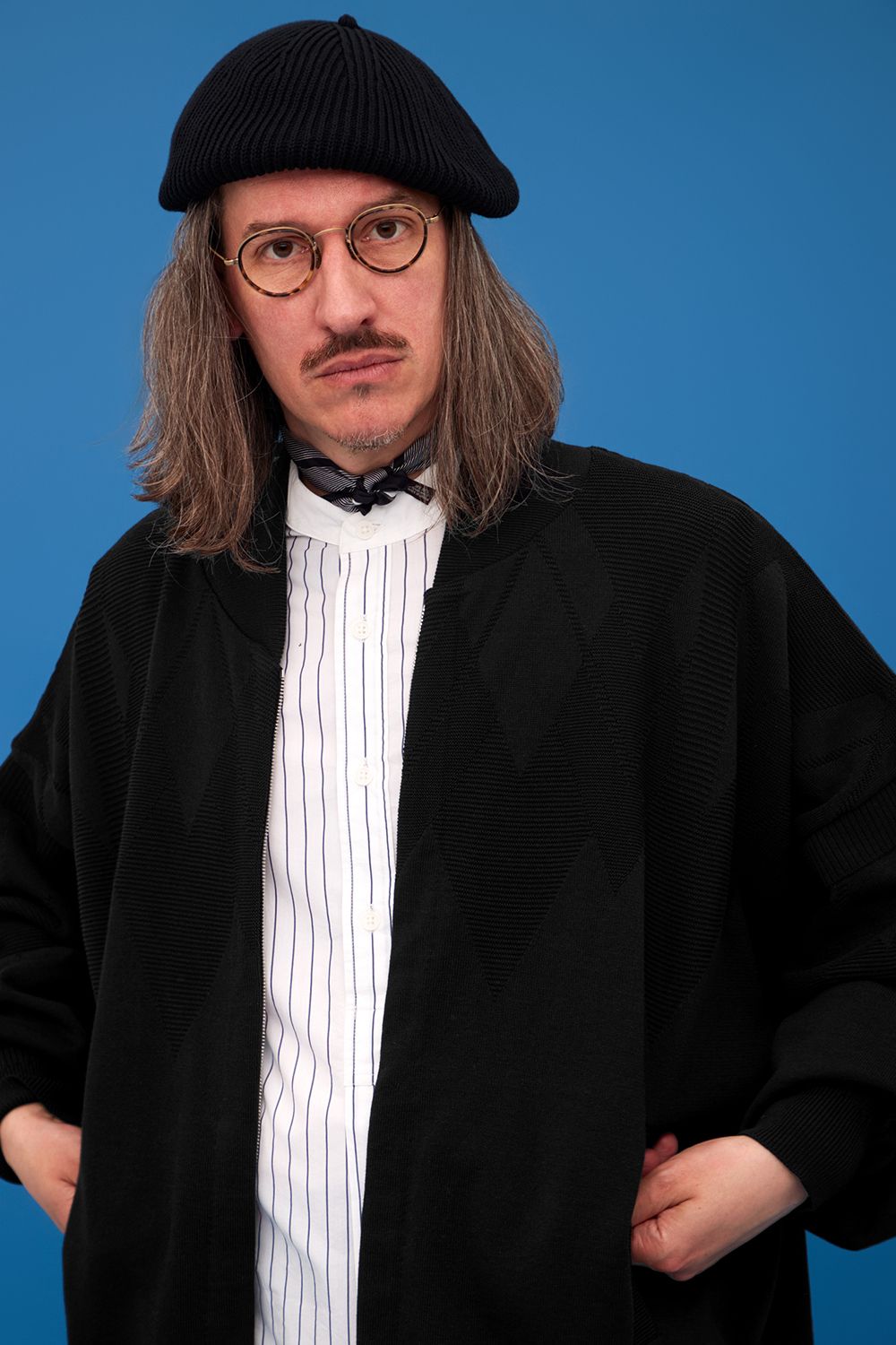 YASHIKI - Seika Knit Blouson(BLACK) | Salty