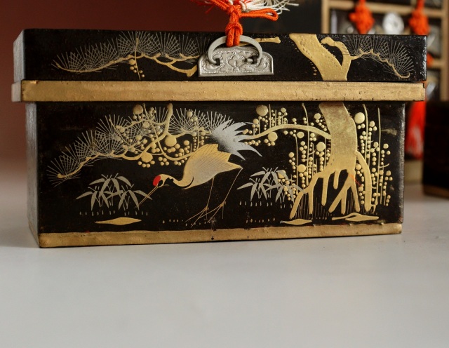 小さな蒔絵重 蒔絵道具 お重 重ね箱 雛人形道具 道具