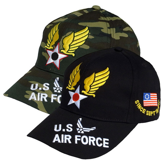 米軍グッズ 帽子 U.S AIR FORCE キャップ ブラック 迷彩 全2種