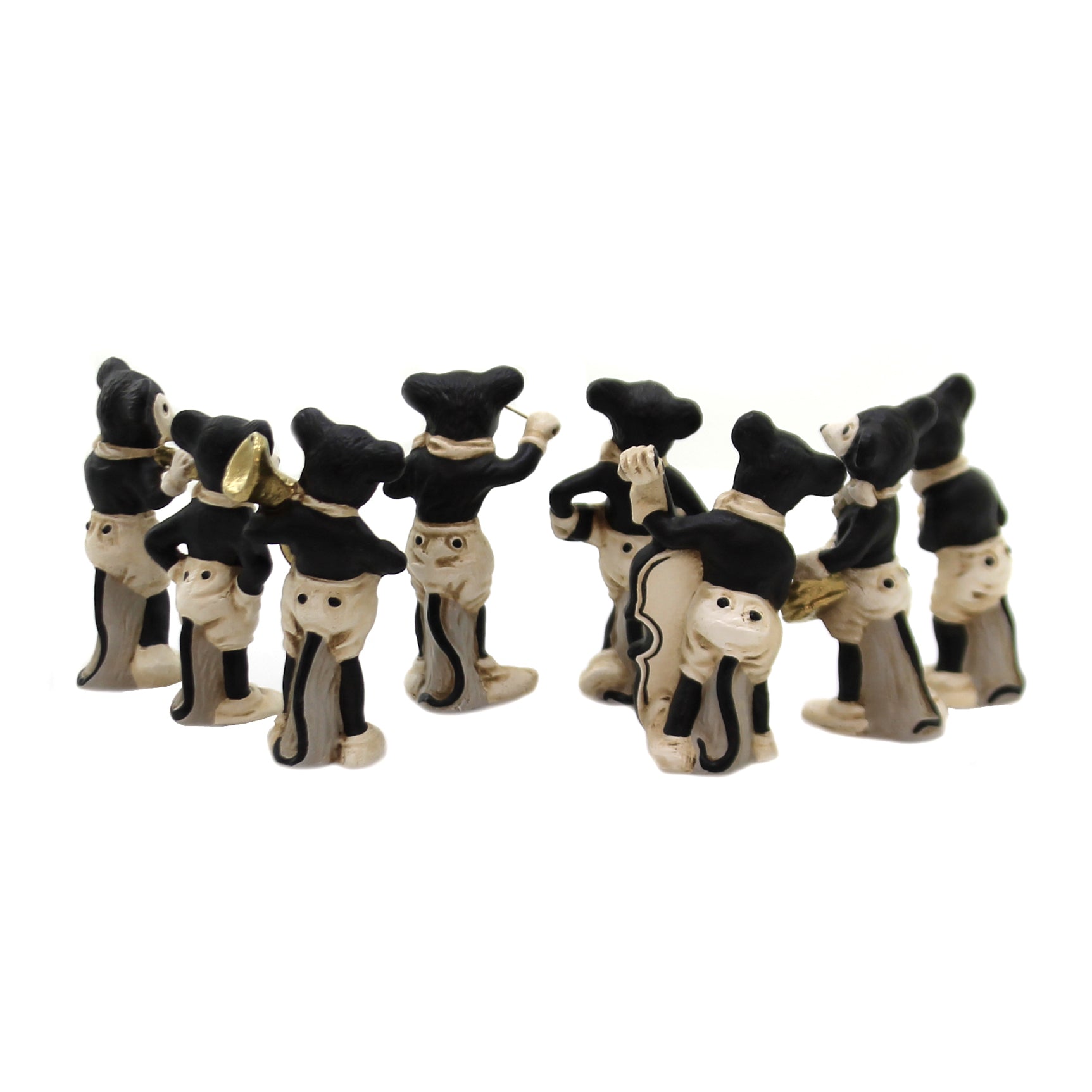 Marolin Mouse Band Set / 8 Paper Mache German Vintage Mickey 4300