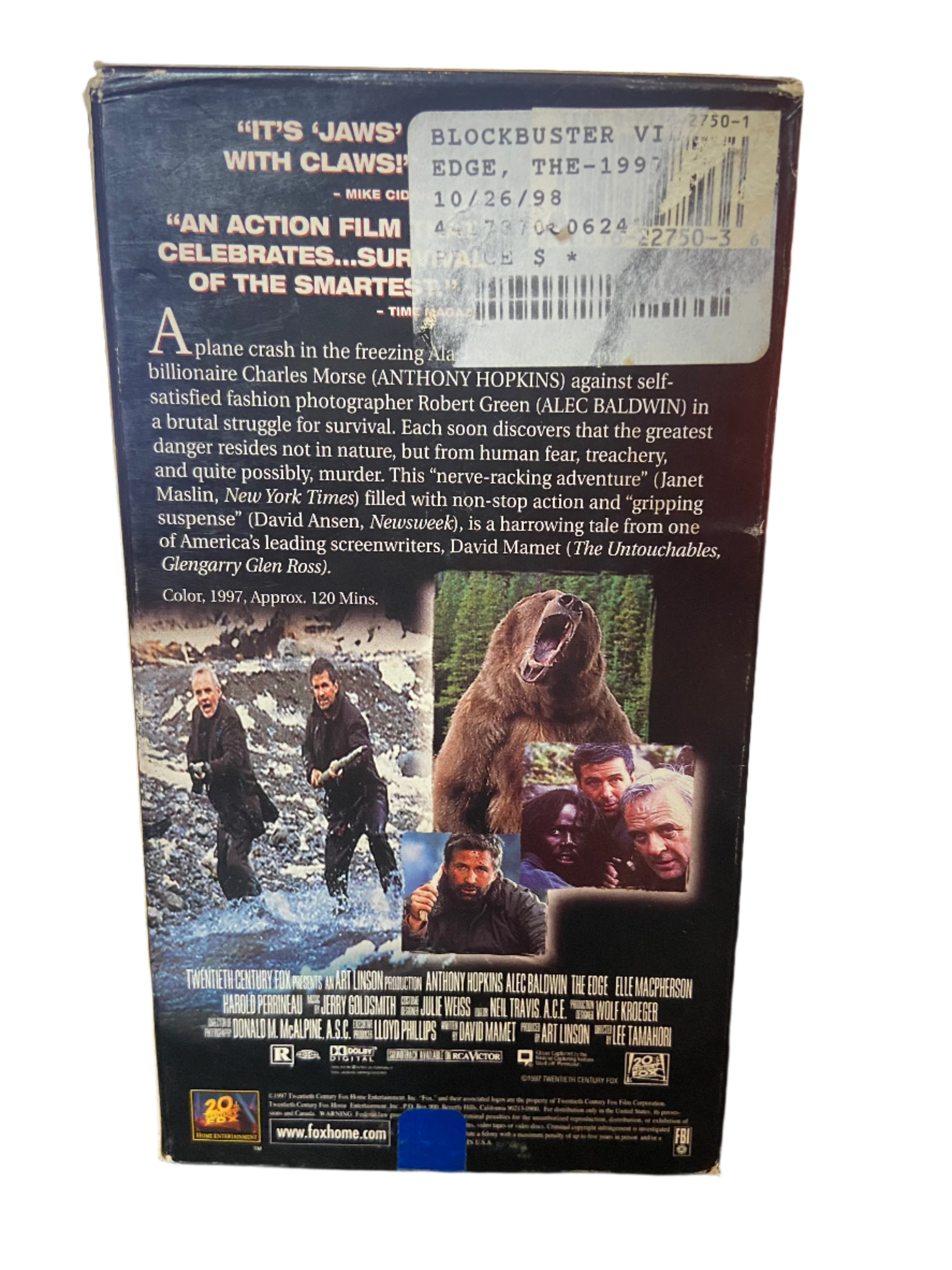 The Edge (1997) - Used VG VHS 1998 20th Century Fox Tape– Shuga