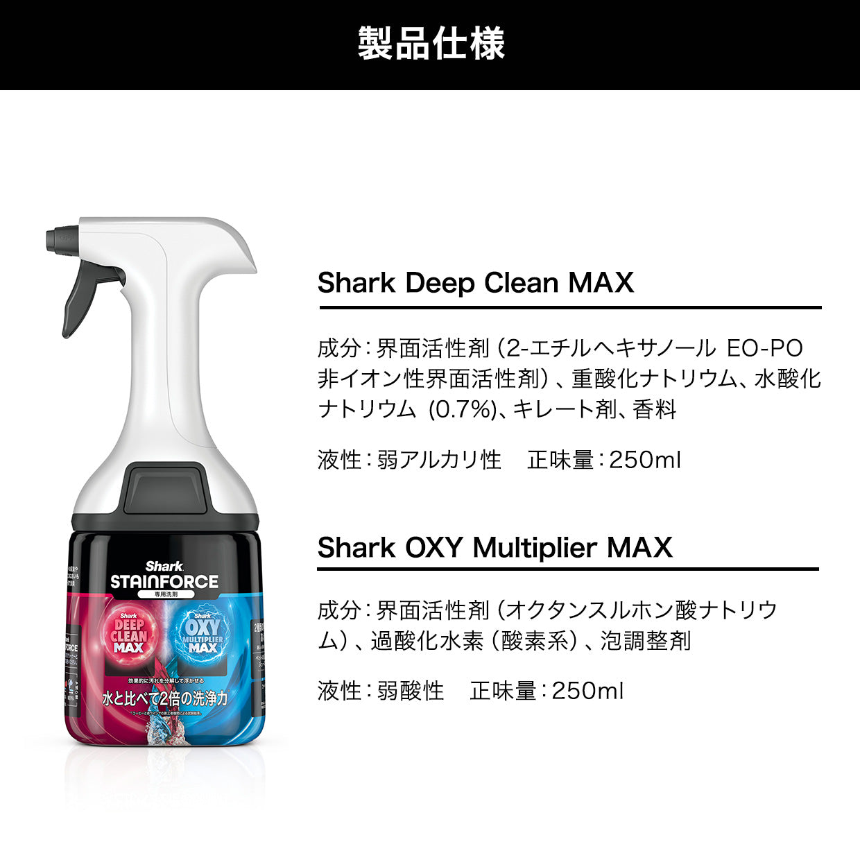 付け替え用】Shark StainForce コードレスシミ取りクリーナー 専用洗剤