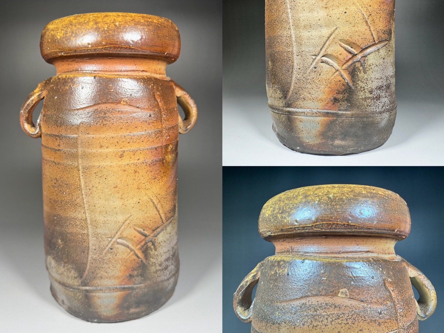 送料込【逢絢亭】茶道具 水指 備前焼 矢筈口 耳付 表千家書付 伊勢崎満