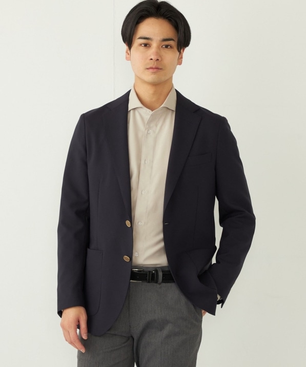 SHIPS Colors:〈手洗い可能〉シングルブレスト ネイビー ジャケット