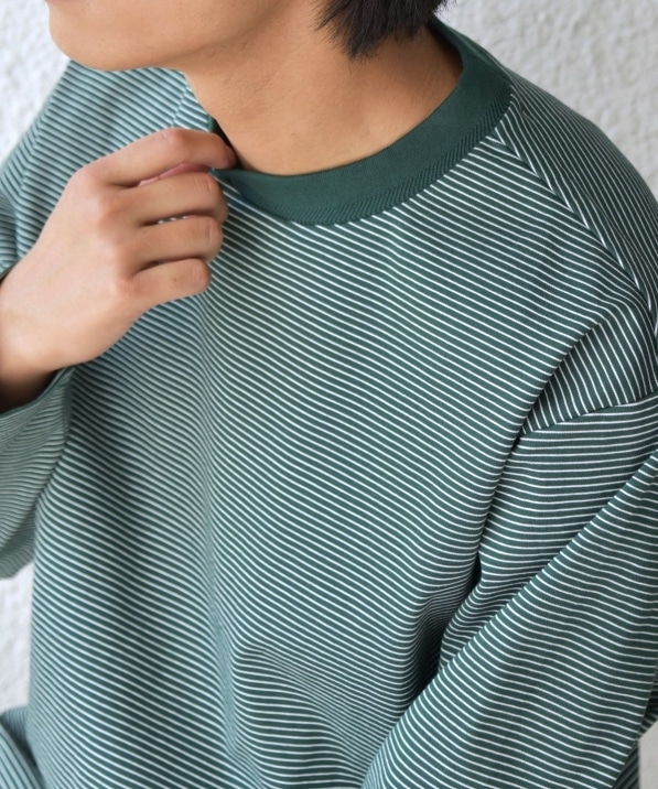 SHIPS any: デザインリブ ハイゲージ ポンチ マイクロ ボーダー T