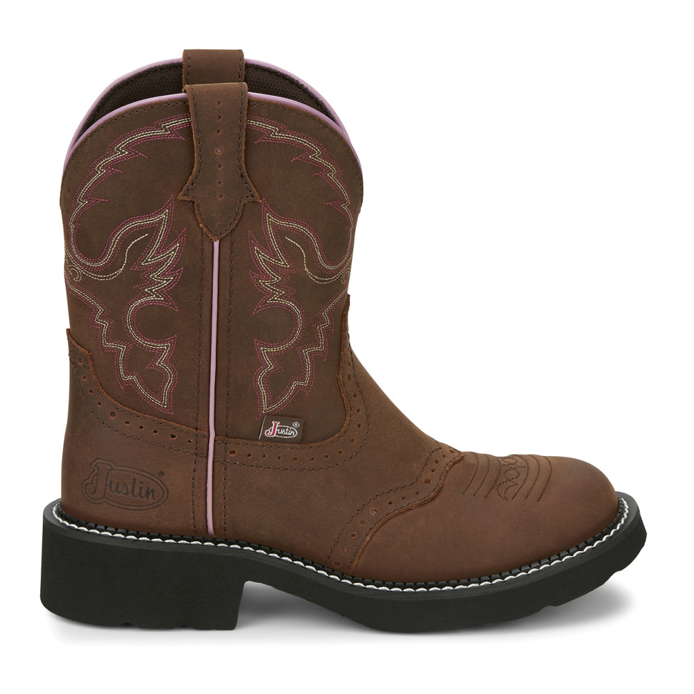 Shop Brown Womens Justin Boots Gemma Embroidered Round Toe Cowboy