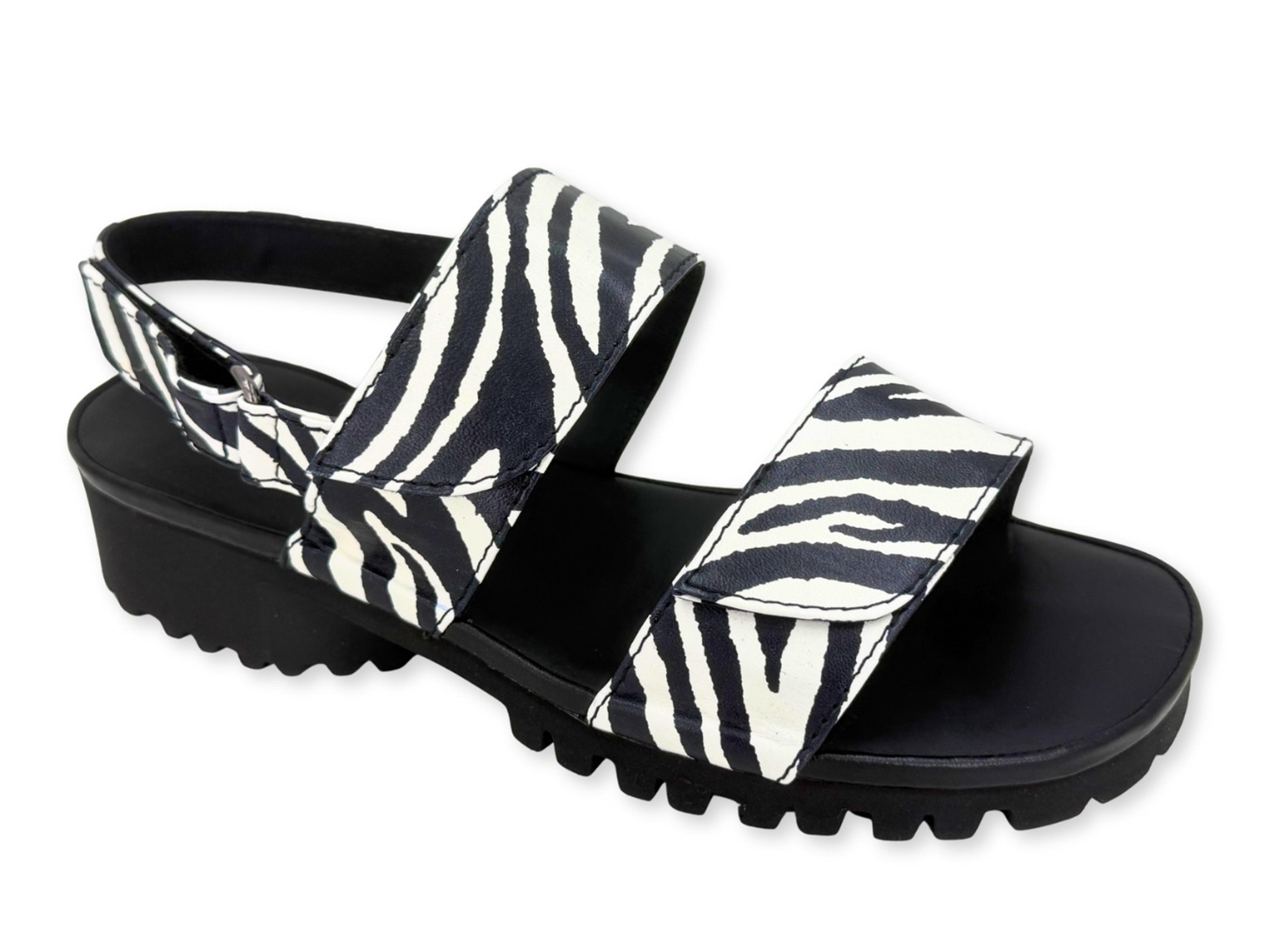 Thierry Rabotin Sanele Platform Sandal Zebra | The Shoe Spa