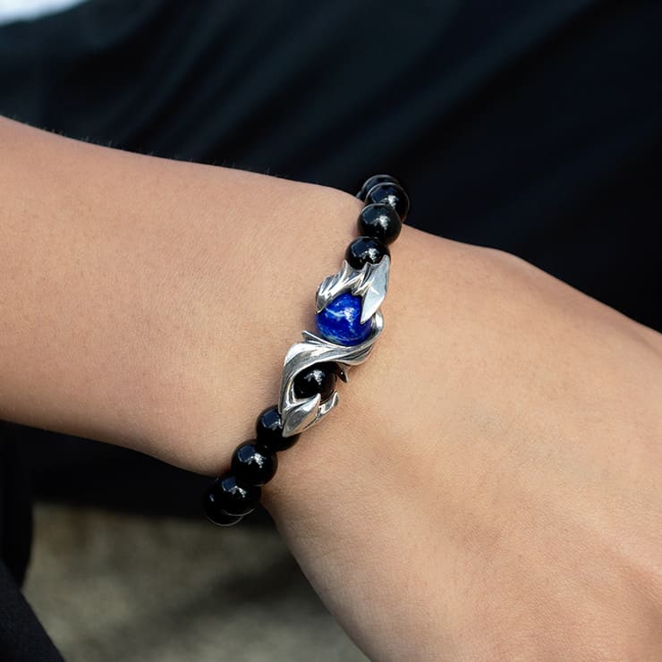 パワーストーン】オニキスベース ストーン×シルバーブレスレット [DJ-032]