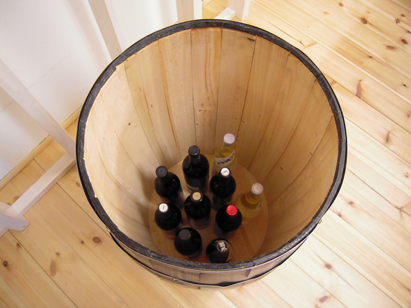 6035 樽テーブル大・ブラウン｜バリエーション樽｜ディスプレイ樽（木