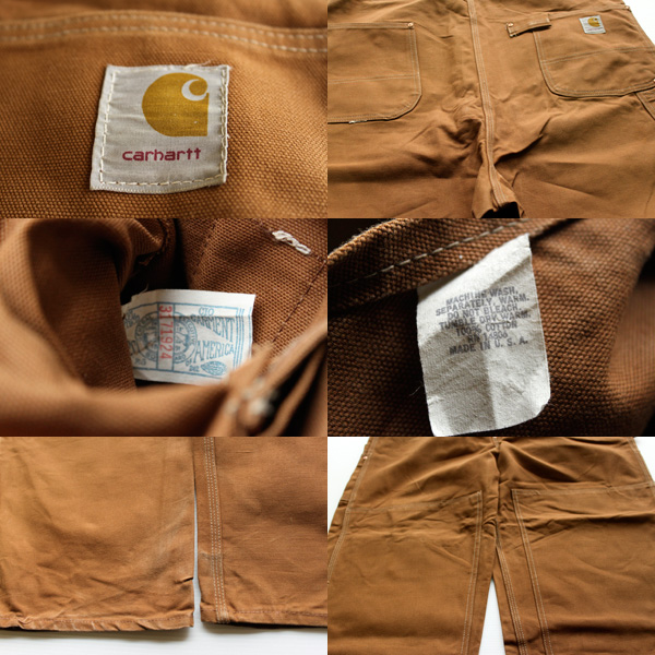 70s USA製 carharttカーハート 山ポケ ダック地 ダブルニー