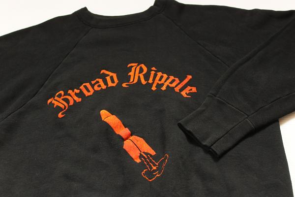 60s ロケット フロッキープリント スウェット 黒 - Sixpacjoe Web Shop