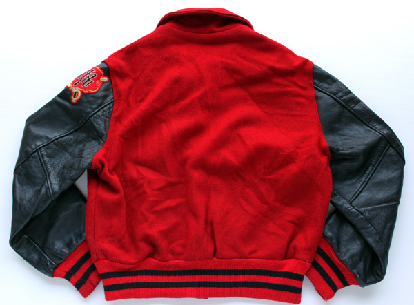 50s BillDeane メルトン ウール 袖革 ボタンスタジャン 44☆ボタスタ