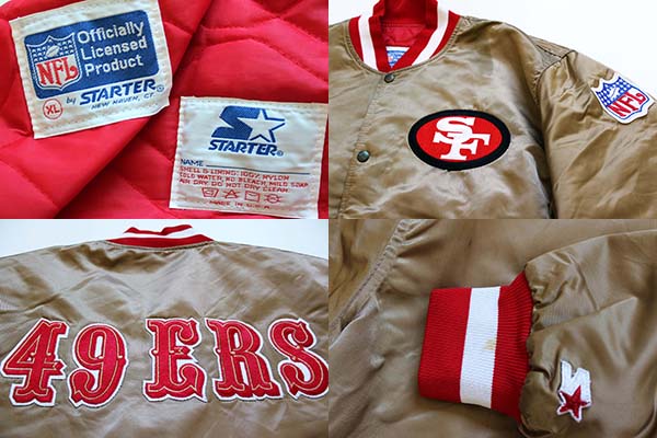 90s USA製 STARTERスターター NFL 49ERS ナイロンスタジャン XL