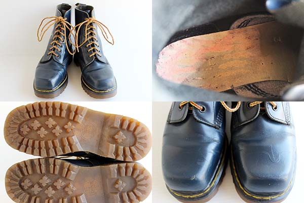 英国製 DR.MARTENSドクターマーチン スクエアトゥ 8ホールブーツ 紺