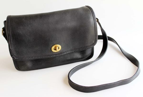 USA製COACH オールド コーチ レザーショルダーバッグ 黒☆940