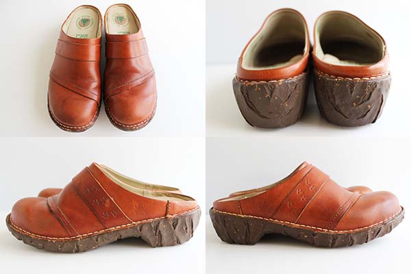 EL NATURA LISTA レザー サボ サンダル 茶 38☆クロッグ - Sixpacjoe