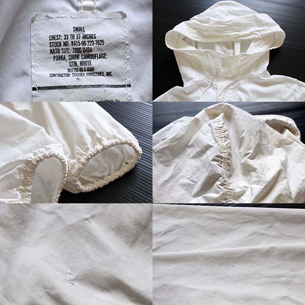 80s 米軍 U.S.ARMY スノーカモ パーカー ホワイト S☆モッズコート