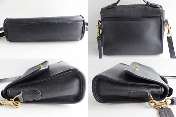 USA製 COACH オールド コーチ 2WAY レザーショルダーバッグ 紺☆9870