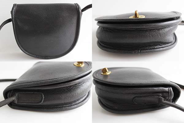 USA製COACHオールド コーチ レザー ショルダーバッグ 黒☆4027