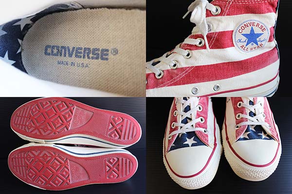 90s USA製 CONVERSEコンバース ALL STARオールスター HI 星条旗柄 8.5