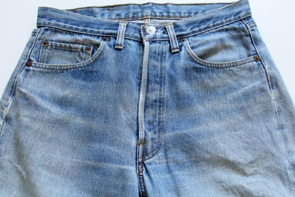 70s USA製 Levi'sリーバイス 501 シングル 66前期 デニムパンツ ボロ