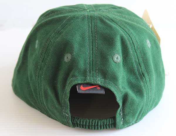 デッドストック☆90s NIKEナイキ ロゴ刺繍 コットンキャップ 緑