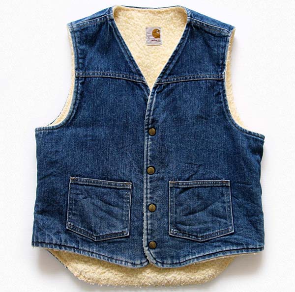 70s carharttカーハート ボアライナー デニムベスト M - Sixpacjoe Web