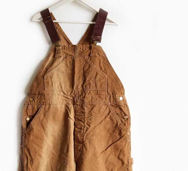 70s carharttカーハート 山ポケ ダック地 ダブルニー オーバーオール