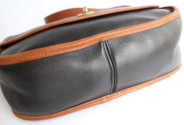 USA製 COACH オールド コーチ レザー ショルダーバッグ 黒×茶☆6115