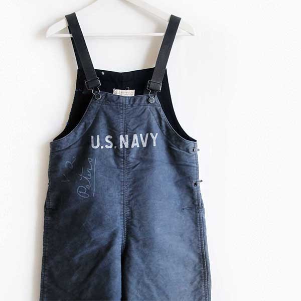 40s 米軍 U.S.NAVY N-1 デッキパンツ フックタイプ 紺 S