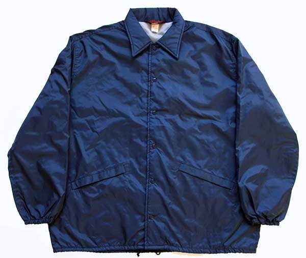 80s USA製 Pla-Jac 無地 ナイロン コーチジャケット 紺 XL - Sixpacjoe