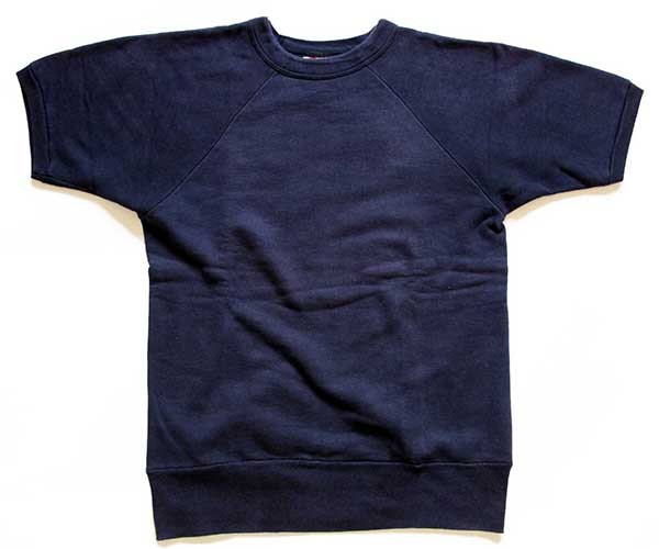 60s HANES BREEZE SHIELD 無地 コットン 半袖スウェット ナス紺 L