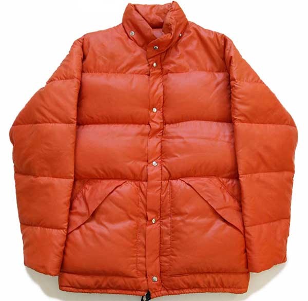 70s Woolrichウールリッチ ナイロン ダウンジャケット オレンジ M