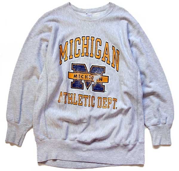 90s USA製 Championチャンピオン MICHIGAN ATHLETIC DEPT. ひび割れ