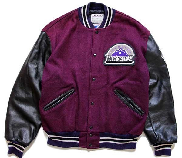 90s USA製 DeLONGデロング MLB ROCKIES パッチ付き キルティング
