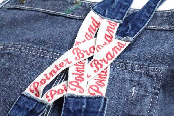 90s USA製 POINTERポインター ローバック デニム オーバーオール w48
